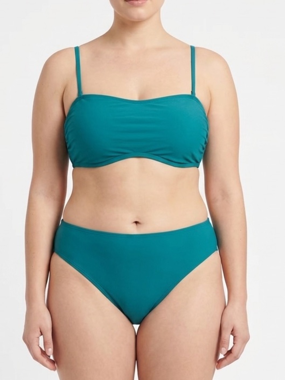 Cabana del Sol Teal Two-Piece Bikini Set - Bandeau Top & Classic Bottom XL